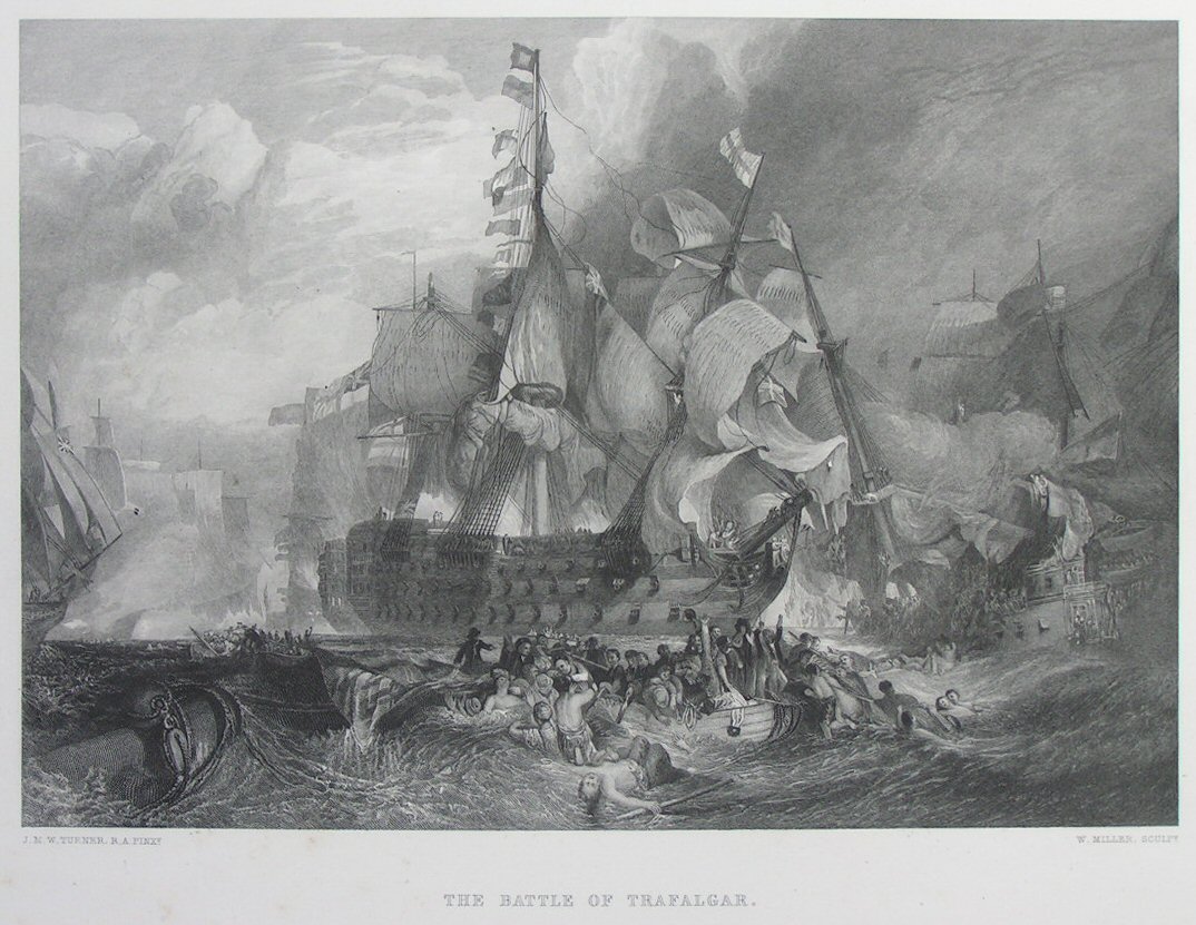 Print - The Battle of Trafalgar. - Miller